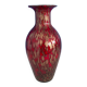 Vase verre opaline bordeau et doré