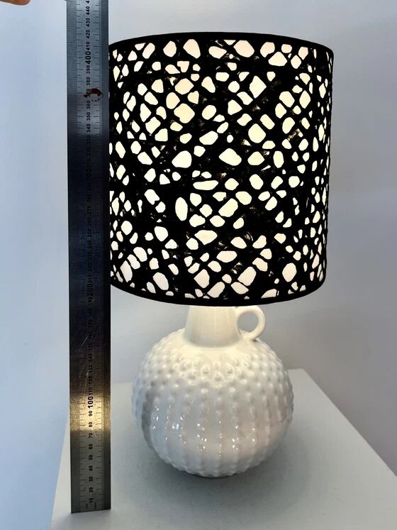 Lampe vase du milieu du siècle avec abat-jour japonais