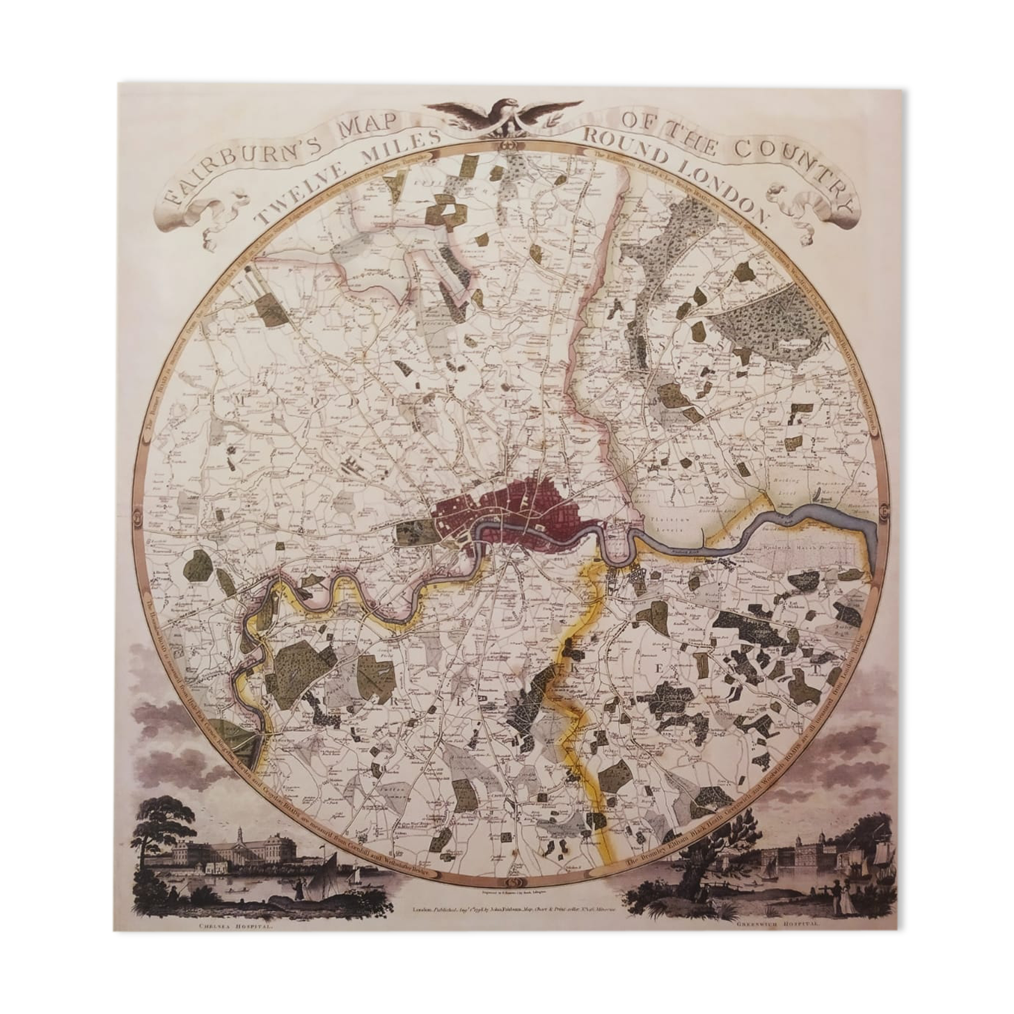 Historic map of London in 1798