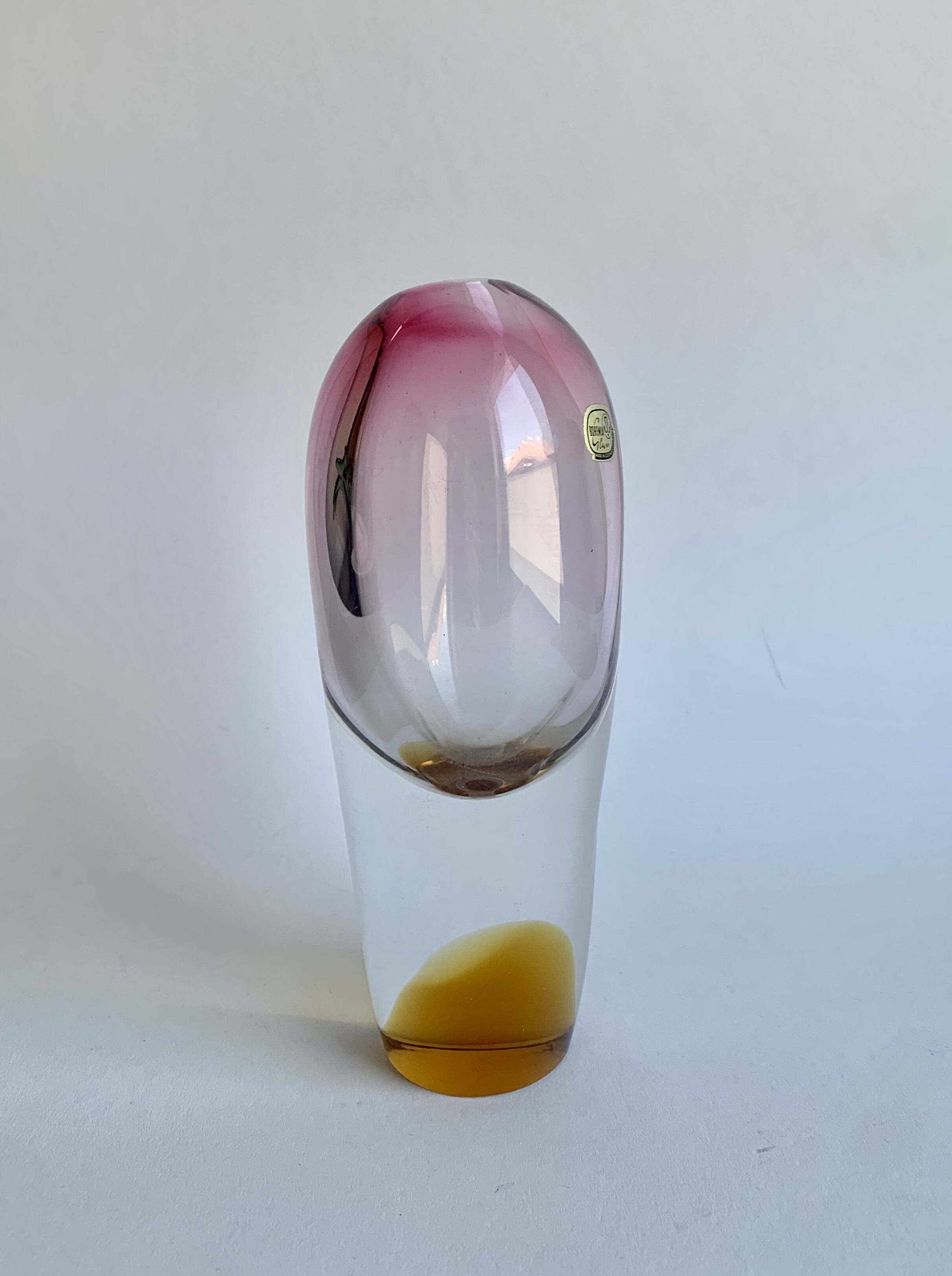 Bohemia Glass Vase, Czech Republic. 1970s