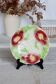 Vintage slip dessert plate – Burgundy flowers