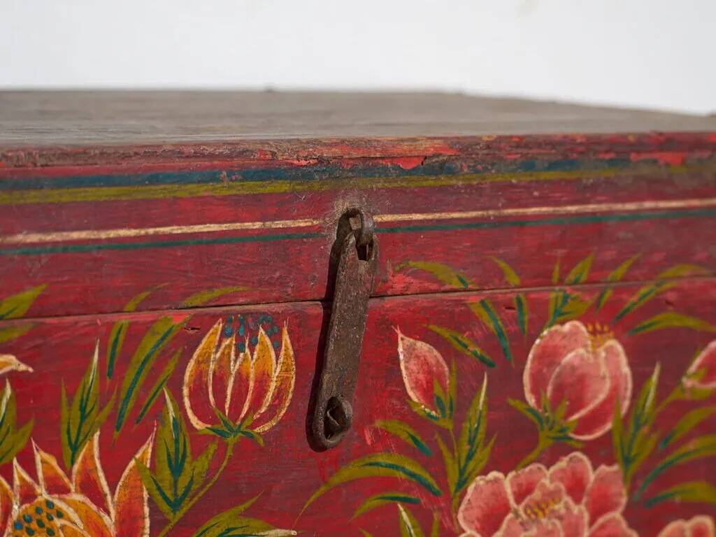 Antique box with hand-painted floral patterns (c.1900) #27