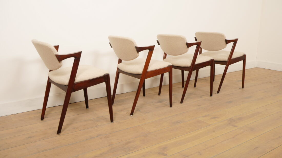 Set of 4 dining chairs | Kai Kristiansen | Z-chair – model 42 | Rosewood