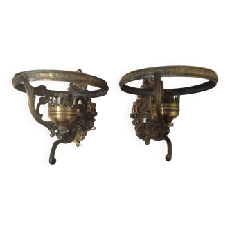 French vintage brass wall sconces