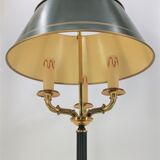 Empire style bronze hot water bottle lamp three lights and lacquered lampshade Lucien Gau