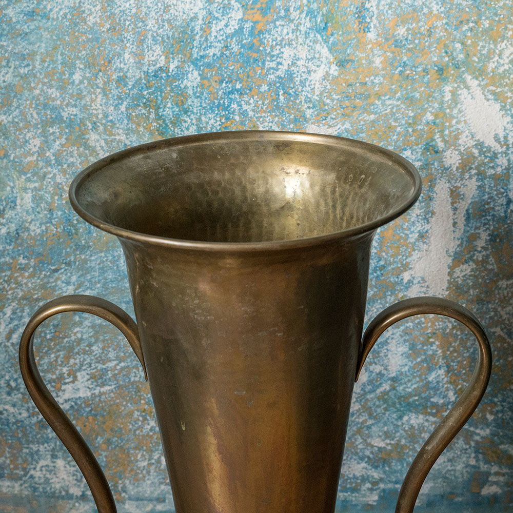 Hammered brass Italian vase