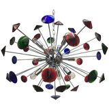 Lustre spoutnik en verre de Murano coni