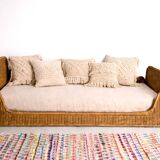 Vintage rattan sofa bed