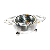 Vintage silver metal tea filter retro colander