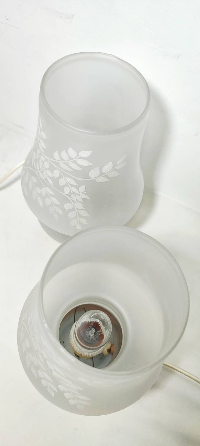 Paire des lampes de table en cristal. Espagne années 1990.