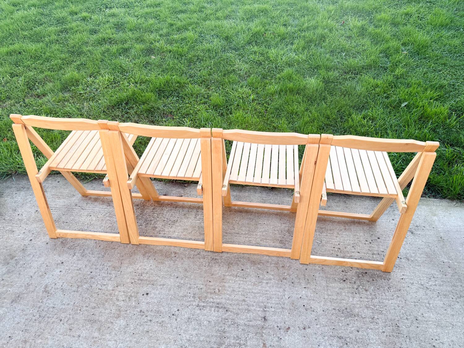 Set of 4 folding chairs by Aldo Jacober, 1970s/80s.