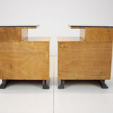 Set of two bedside tables designed by Jindřich Halabala for UP závody, 1950's.
