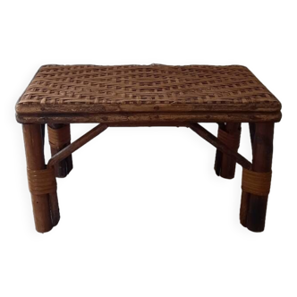 Rattan and wicker footrest
