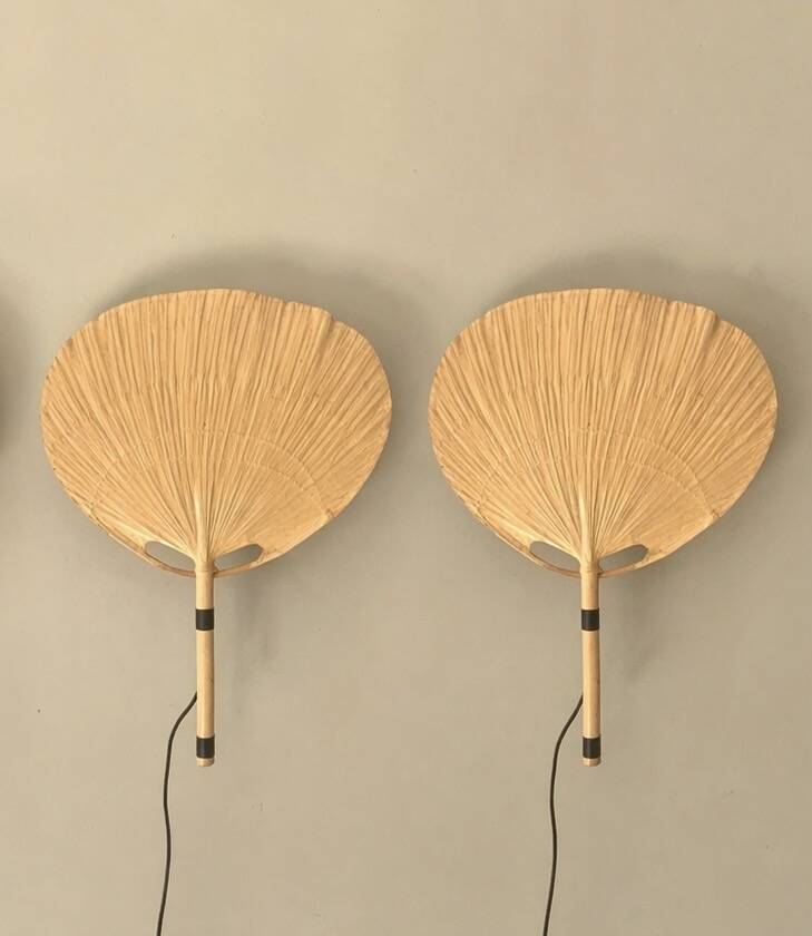 Uchiwa wall light pair by Ingo Maurer