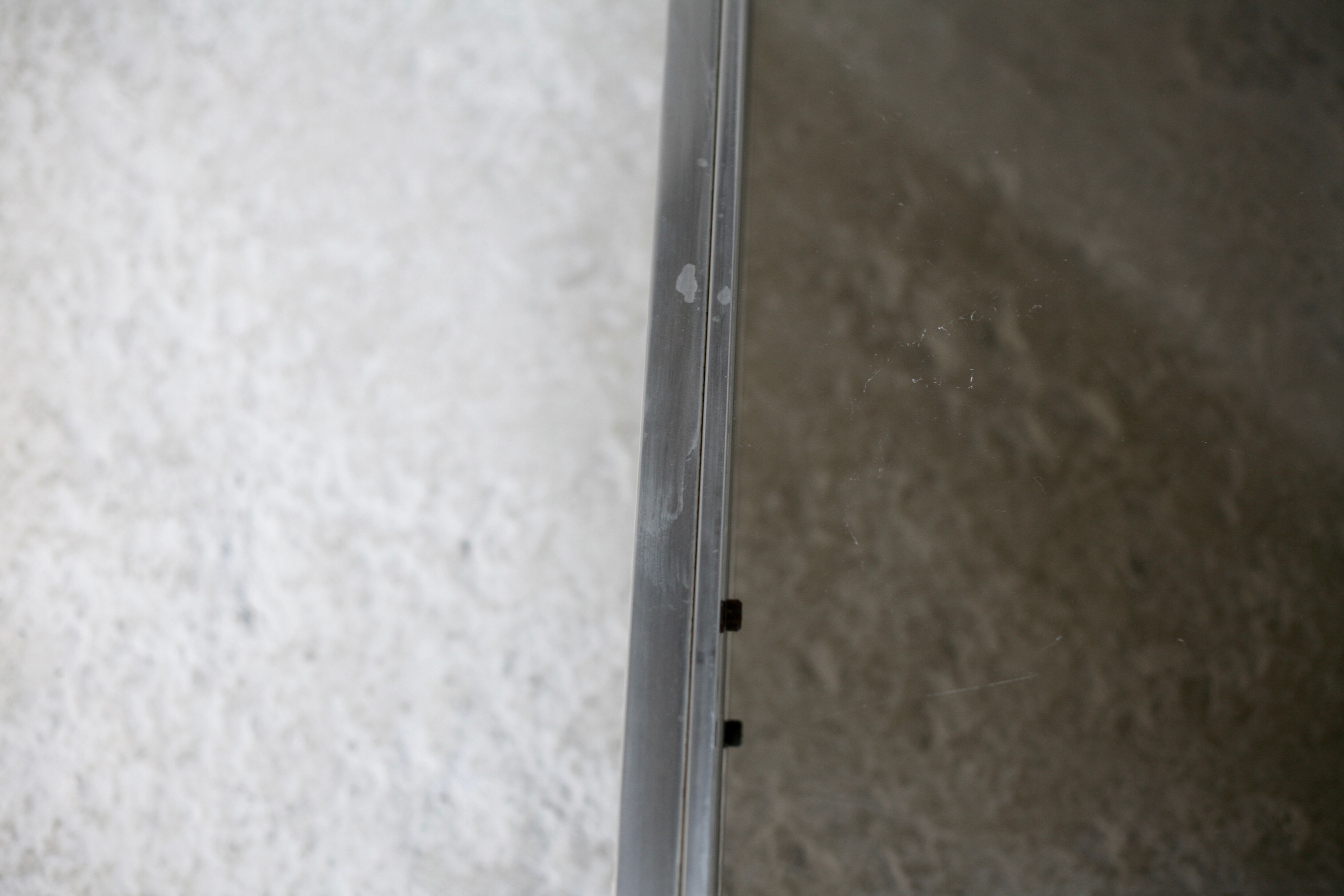 Double coffee table trays smoked glass steel. France, circa 1970