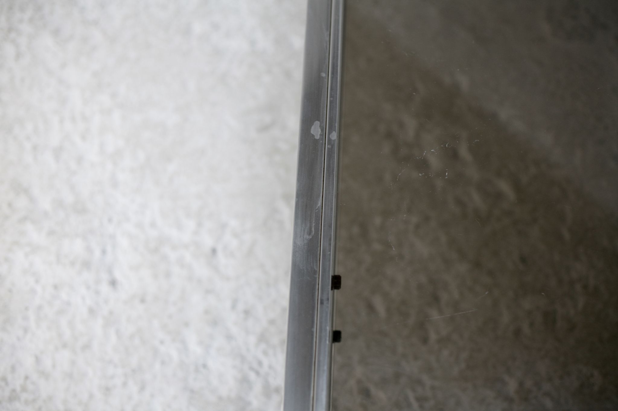 Double coffee table trays smoked glass steel. France, circa 1970