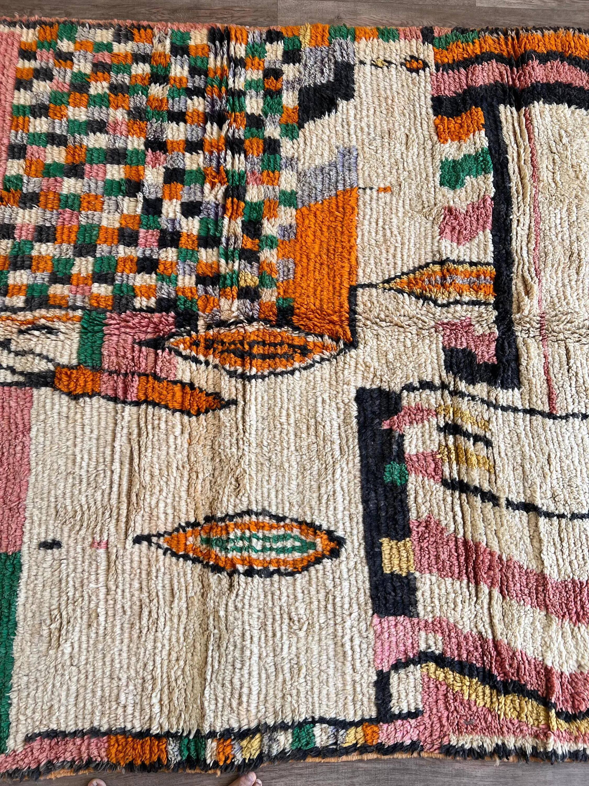 Handmade traditional carpet 250cm x 150cm Moroccan