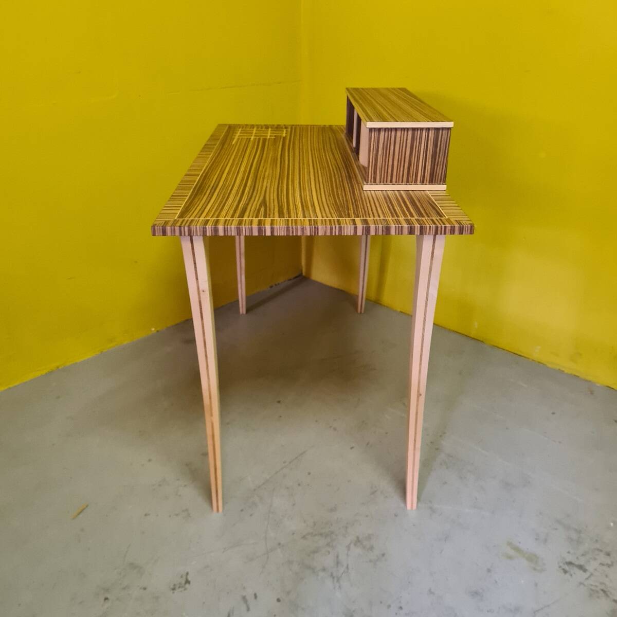 Design Desk Veneered With Zebra Wood, Circa 1980s/90s