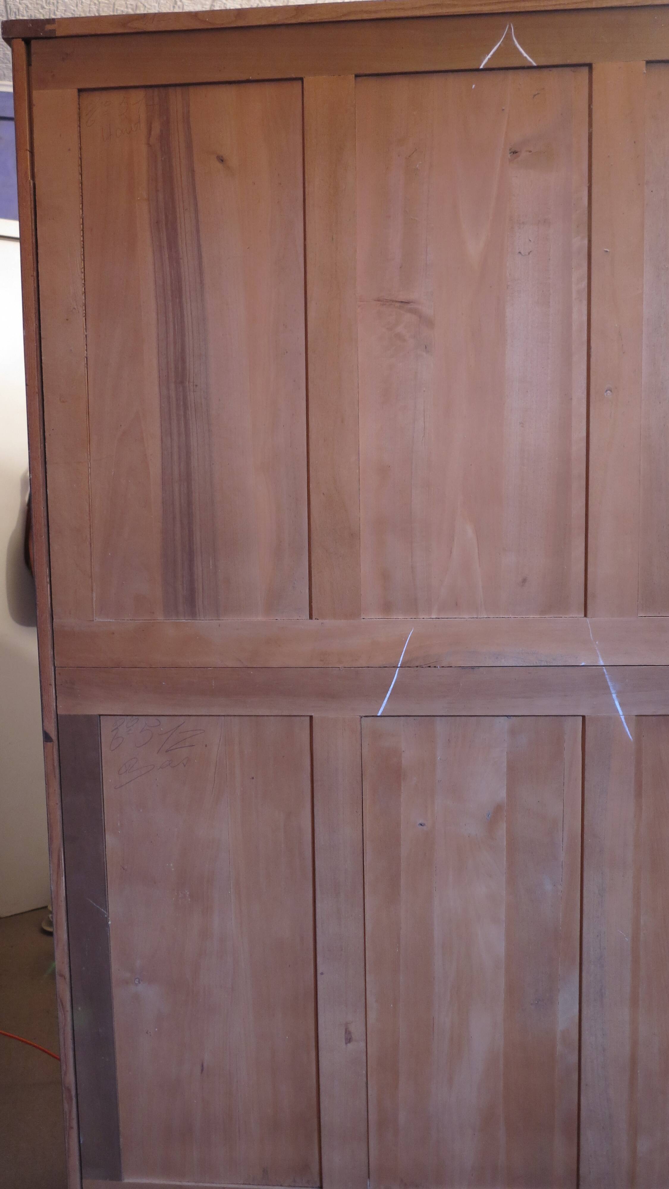 1930s three-door light oak wardrobe
