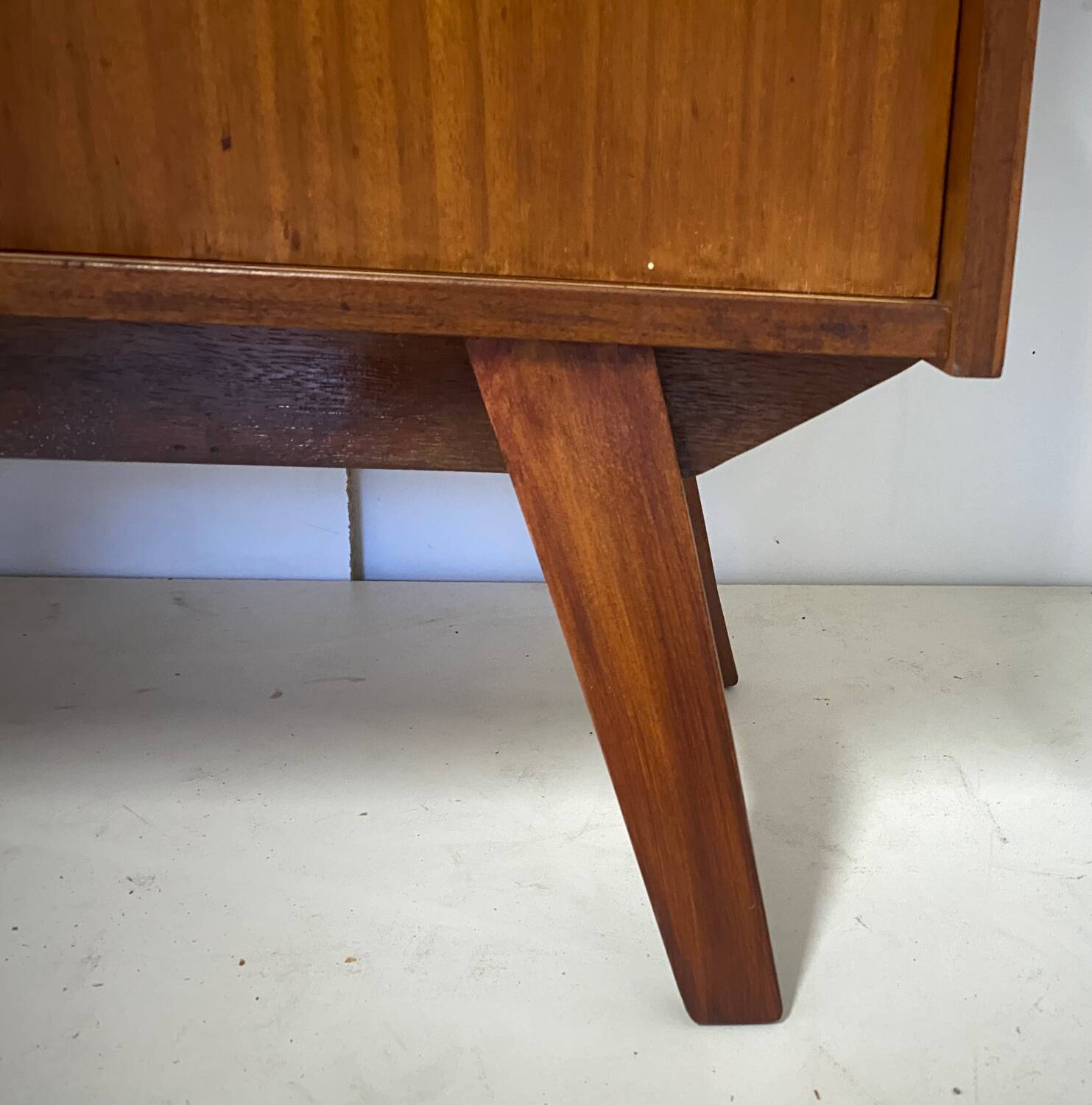 Vintage bookcase with compass feet from the 60s