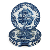 6 Myott Meakin English ironstone dessert plates