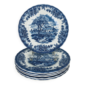 6 dessert plates Myott Meakin English ironstone terre de fer.