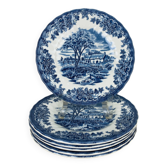 6 assiettes à dessert Myott Meakin terre de fer anglaise ironstone