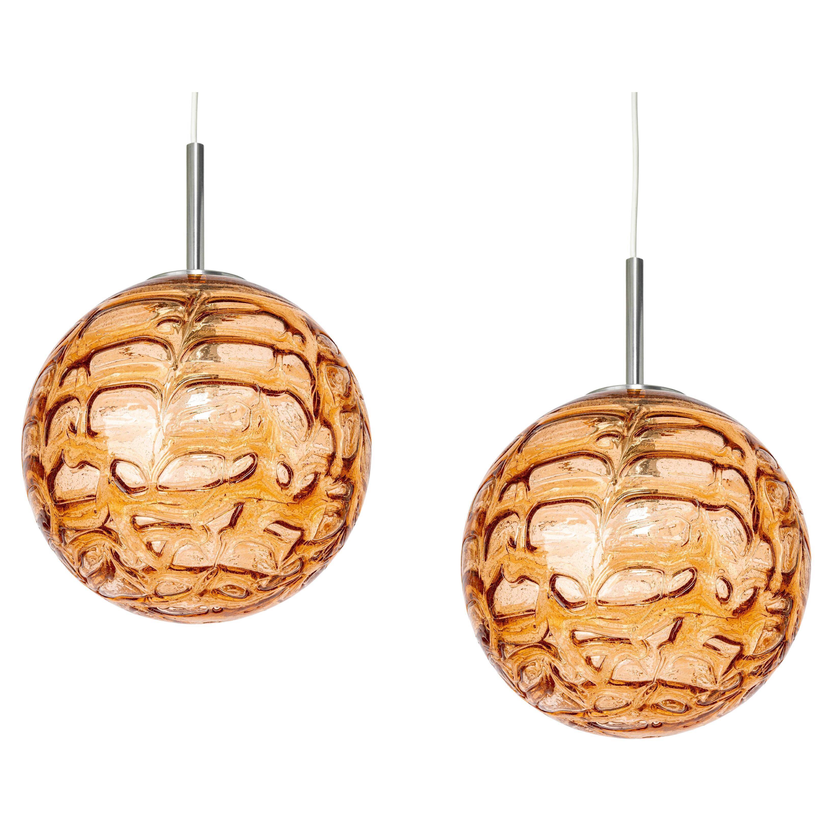 Murano Glass Pink Pendant Light by Doria, Germany, 1970s