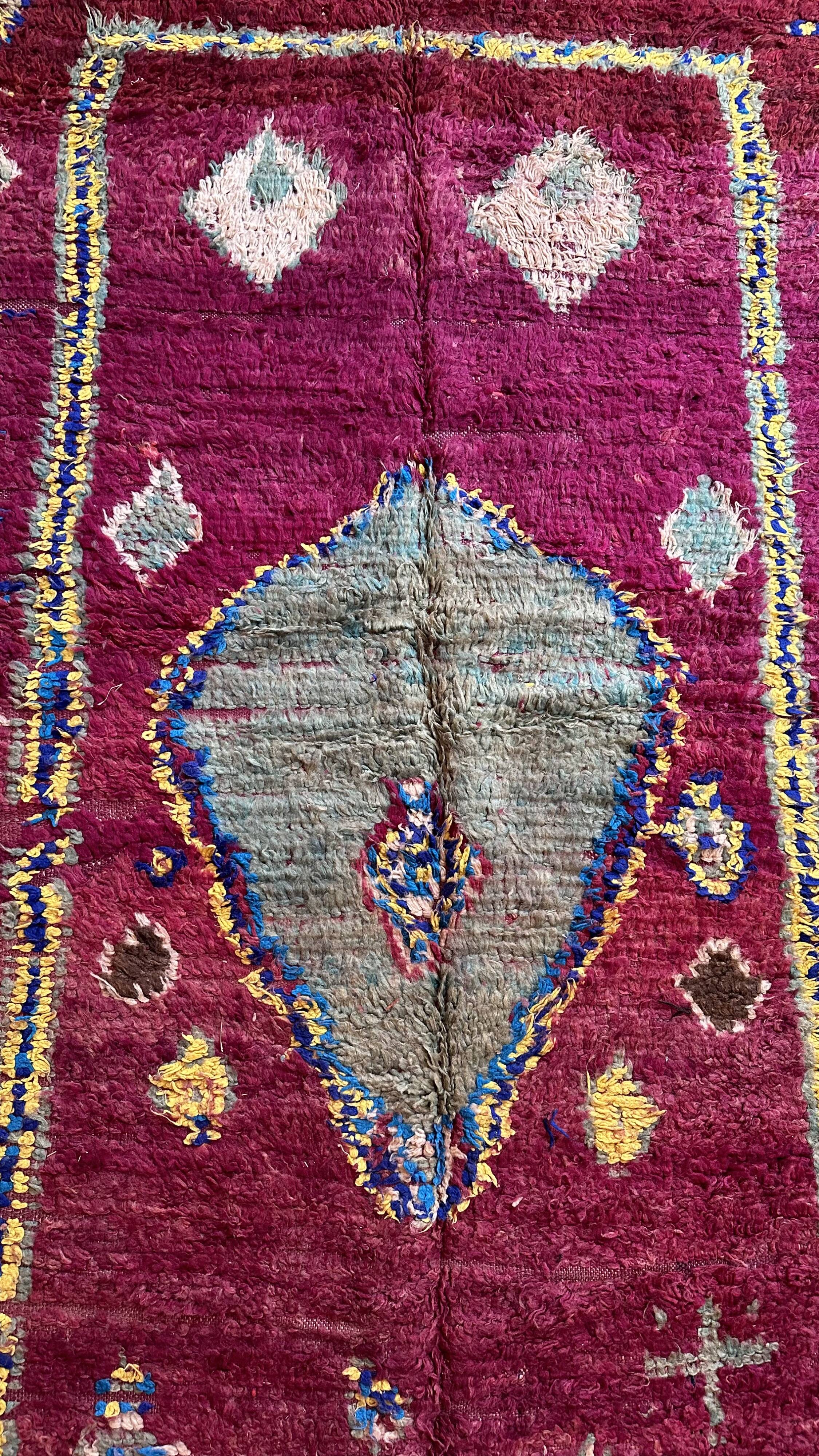 Boujad Purple Moroccan Rug - 341 x 145 cm