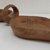 Vintage sculptural wooden pocket tray