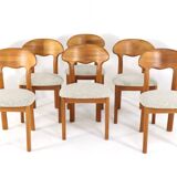 Lot de 6 chaises design danoises Juul Kristensen en teck