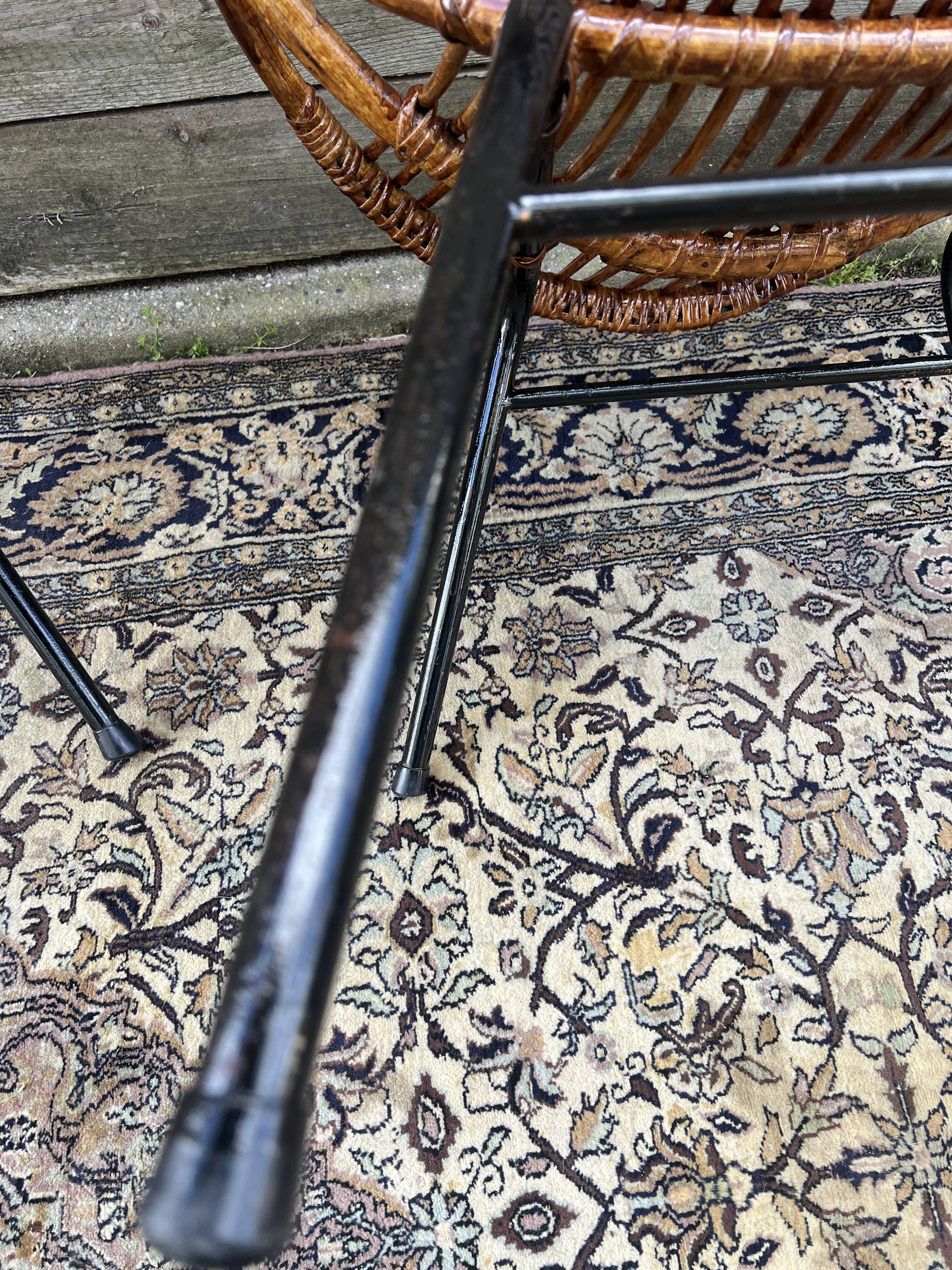 Pair of rattan armchairs, metal legs CIRCA 1950