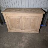 19th-century buffet in solid fir with a chevron top (shallow)