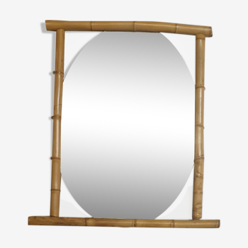 Bamboo cane mirror