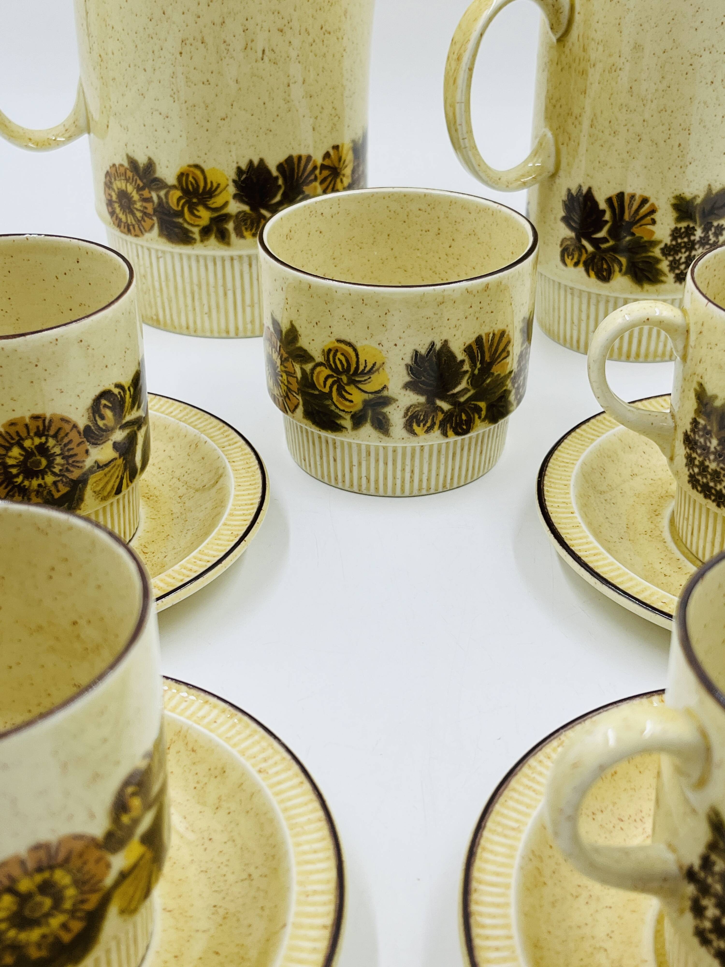 Service à café 4 personnes Poole Pottery modèle Thistlewood