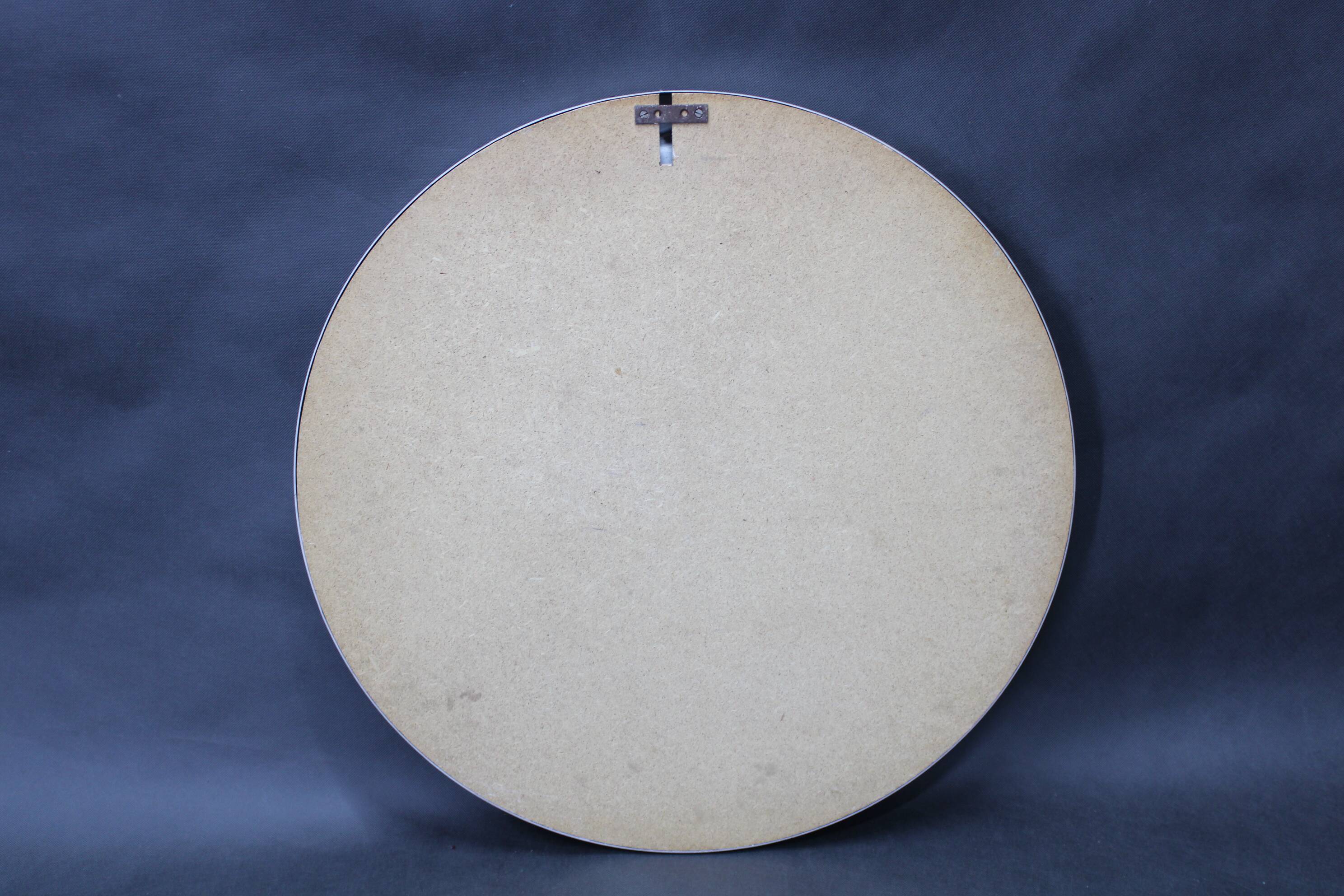 1970s Italian Round Aluminium Mirror