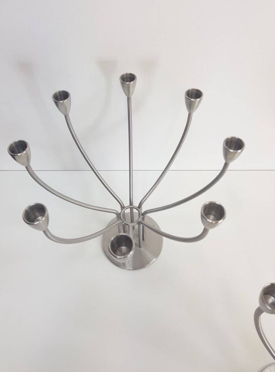 Scandinavian Modern Candleholder in Steel by M. Hagberg for Ikea, 1970s