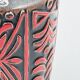 Vase West Germany, ceramic relief, red, 1970s.