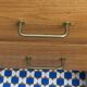 Vintage chest of drawers with compass feet, oak, original patina, 1950s