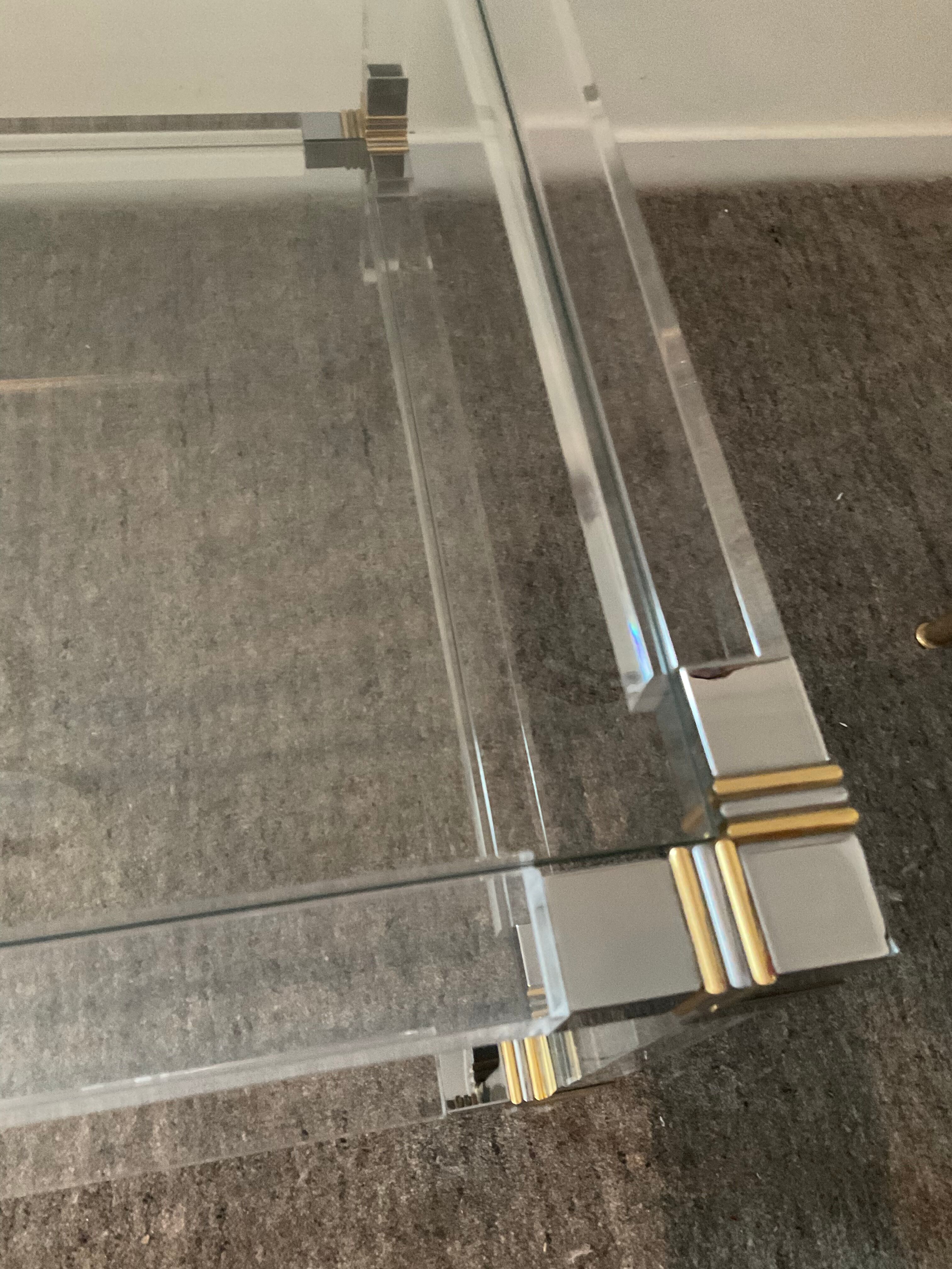 Pierre Vandel coffee table in lucite from the 70s