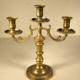Three-light candlestick in gilded bronze