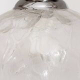 70's chrome metal/glass chandelier