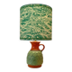 Wireless Jasba table lamp - West German pottery with fish decor | 41 cm