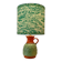 Wireless Jasba table lamp - West German pottery with fish decor | 41 cm