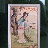 Chinese print "young beauties with a fan" twentieth century