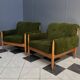 Set of 2 green relax chairs 1960s
