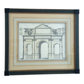 Drawing of the Arc de Triomphe of Gallien, Rome 57x65x2 cm