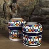 Lot of colorful pots / candlesticks of Fez