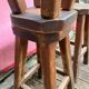 Set of 4 old vintage brutalist fir bar stools