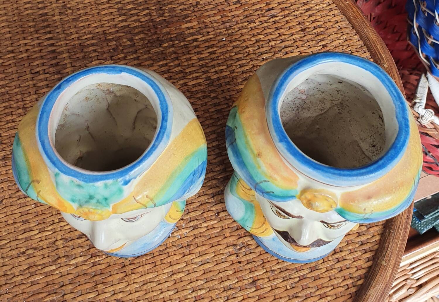 Pair of Moorish head vases